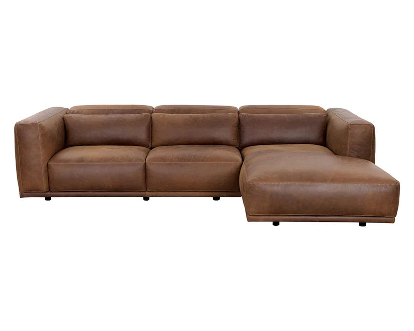 Beau Sofa Chaise - Right Hand Facing- Lucia Tabacco Leather