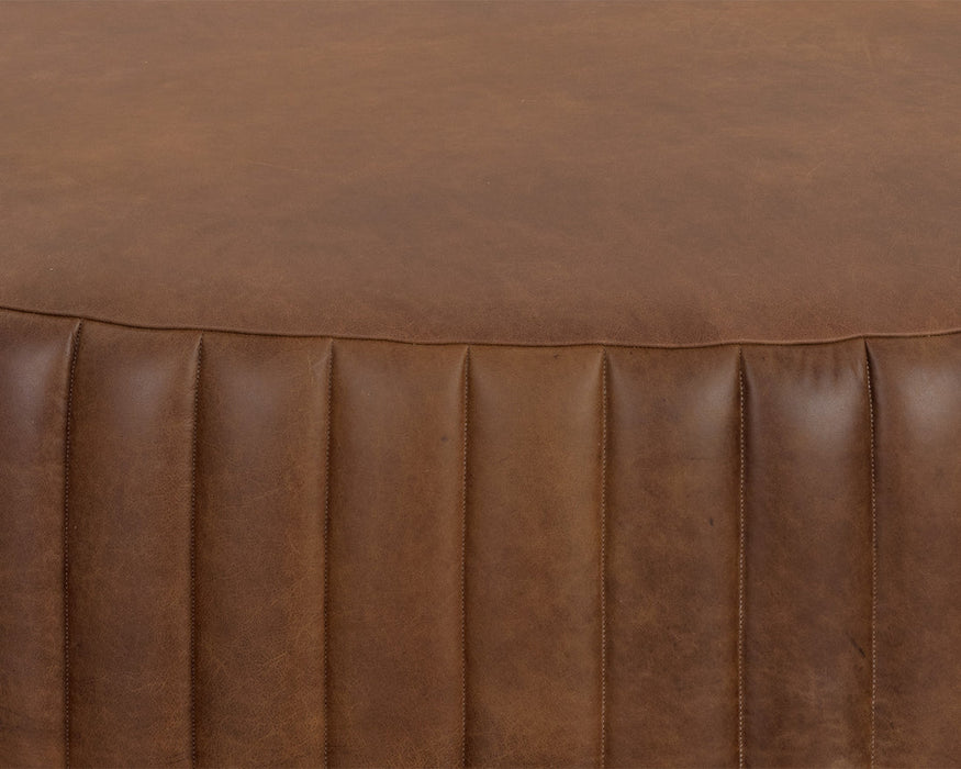 Divano Ottoman - Aged Cognac Leather / Lucia Tabacco Leather