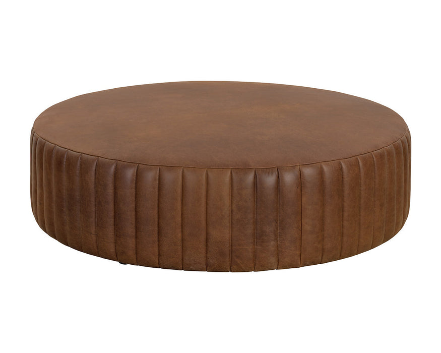 Divano Ottoman - Aged Cognac Leather / Lucia Tabacco Leather