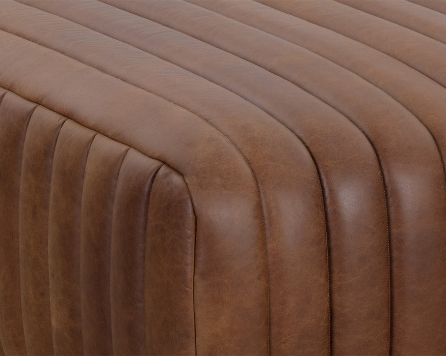 Lewin Ottoman - Lucia Tobacco Leather