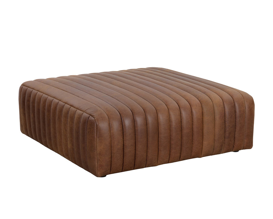 Lewin Ottoman - Lucia Tobacco Leather