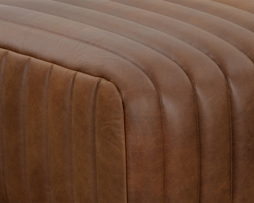 Lewin Ottoman - Lucia Tobacco Leather