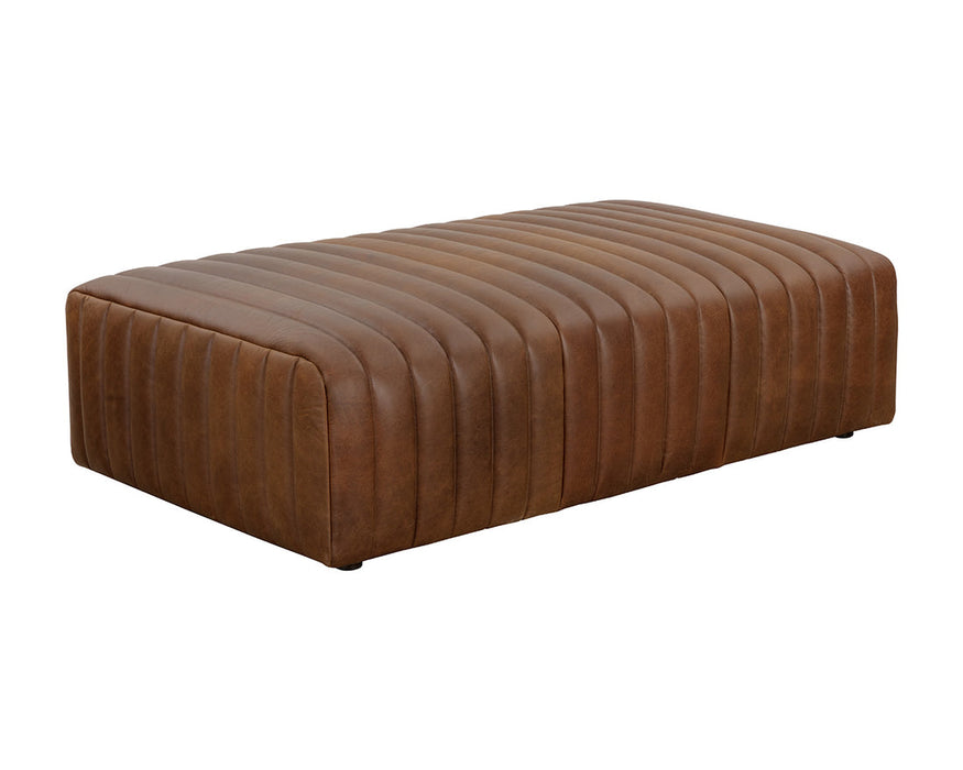 Lewin Ottoman - Lucia Tobacco Leather