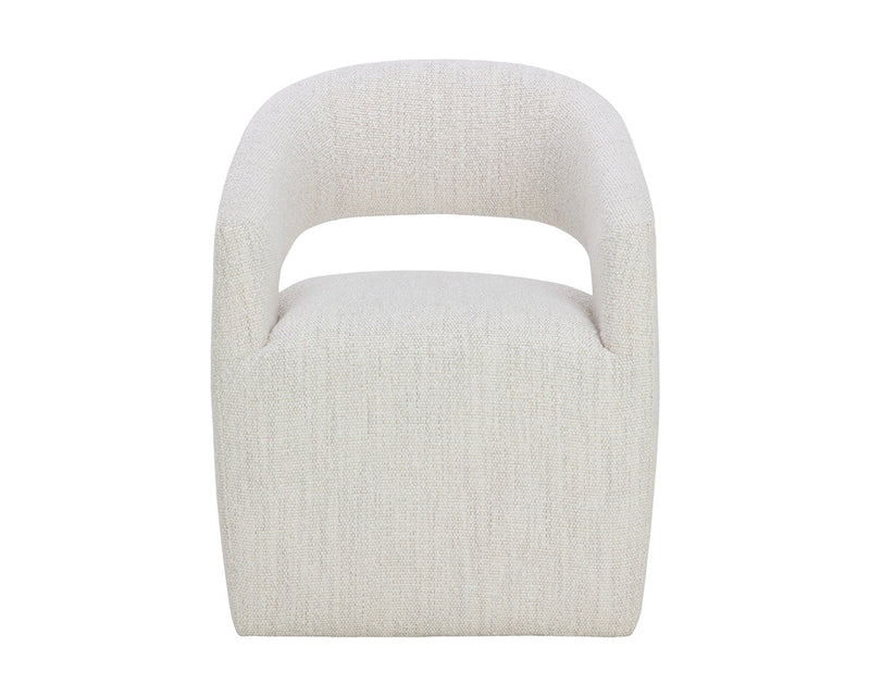 Lloret Wheeled Dining Armchair - Merino Pearl