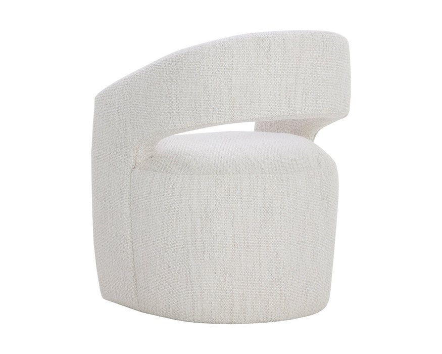 Lloret Wheeled Dining Armchair - Merino Pearl