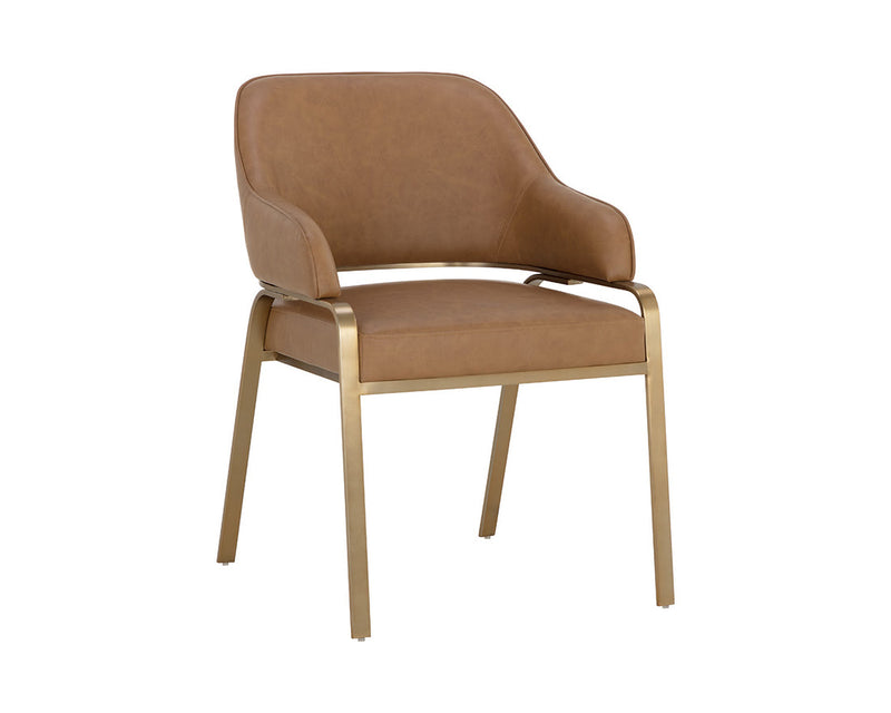 Malachi Dining Armchair - Milliken Cognac