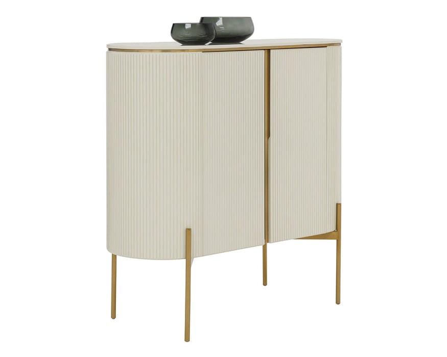 Paloma Bar Cabinet - High Gloss Cream