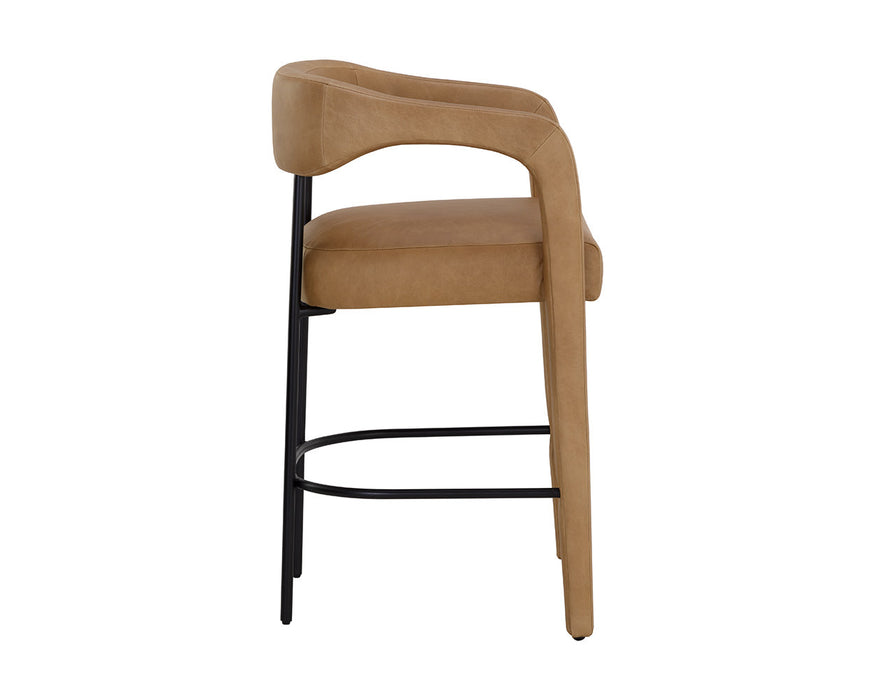 Mavia Counter Stool - Ludlow Sesame Leather