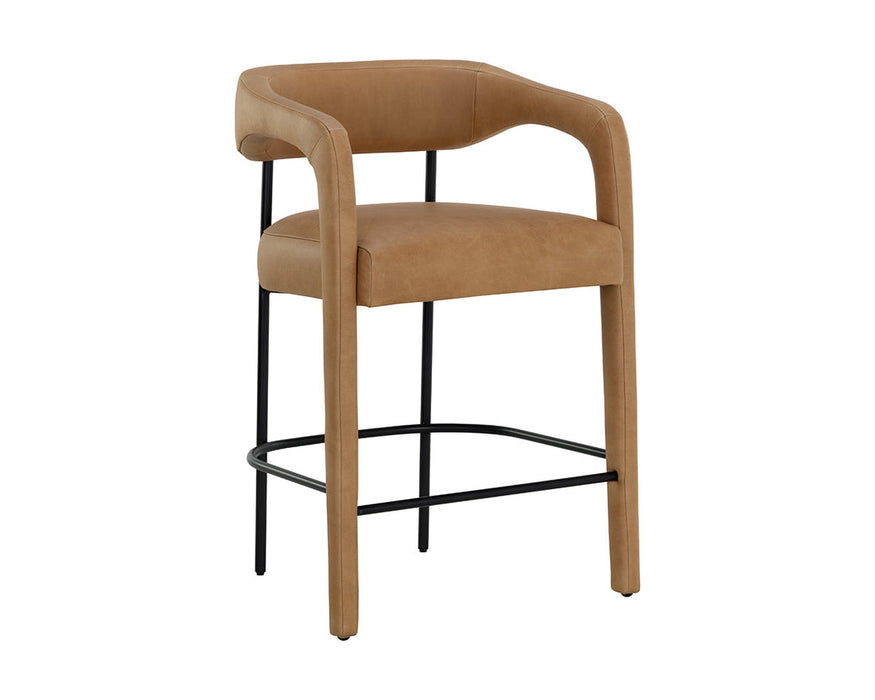 Mavia Counter Stool - Ludlow Sesame Leather
