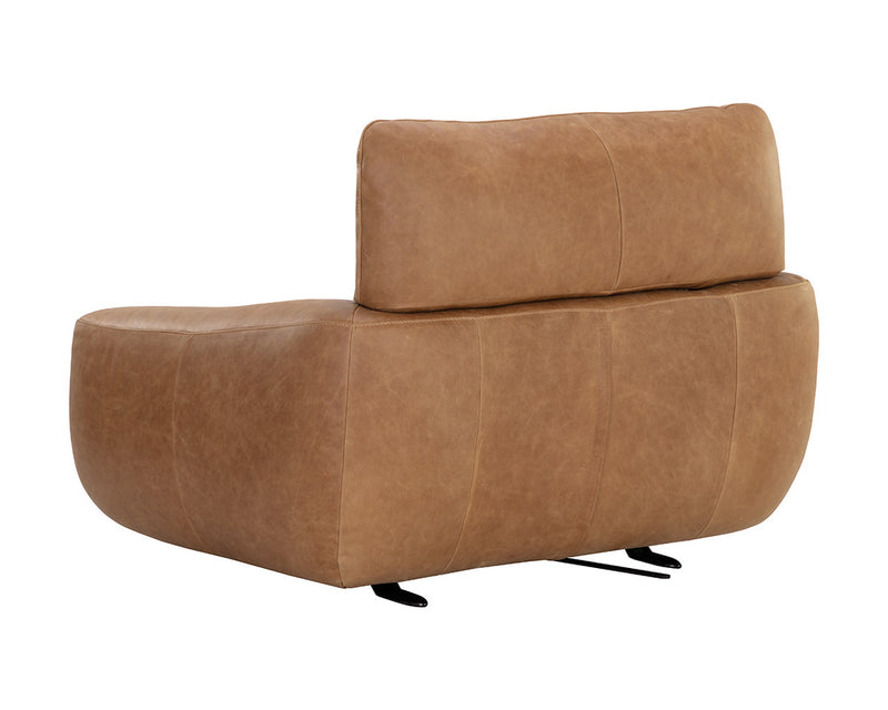 Paget Glider Lounge Chair - Camel Leather