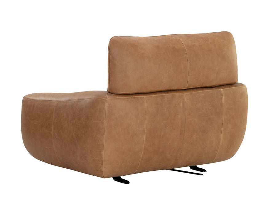 Paget Glider Lounge Chair - Camel Leather