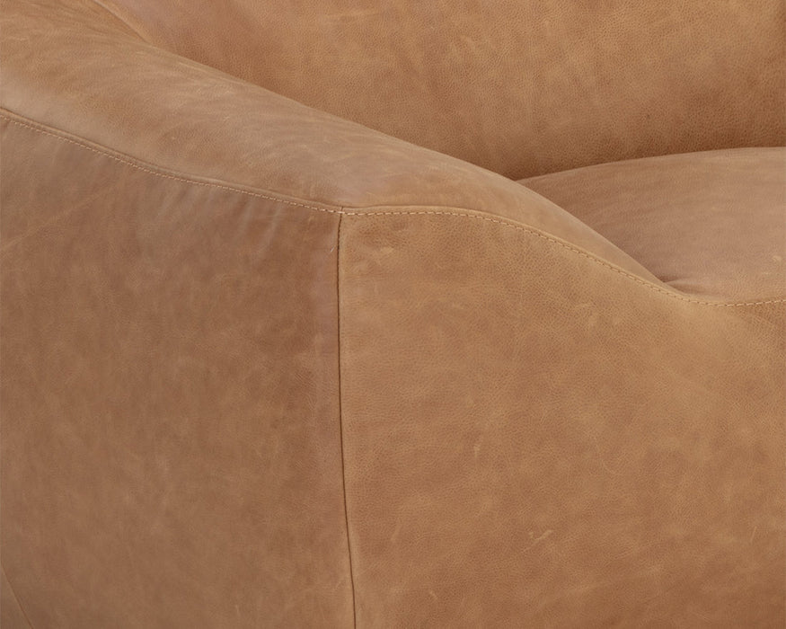 Paget Glider Lounge Chair - Camel Leather