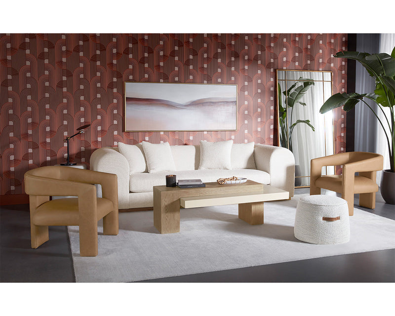 Cobourg Lounge Chair - Ludlow Sesame Leather