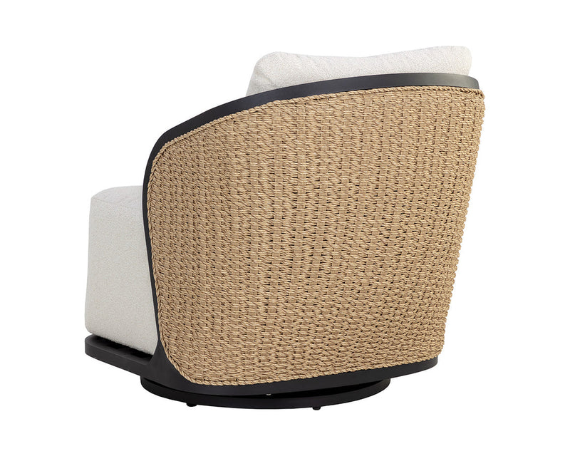 Bora Swivel Lounge Chair - Louis Cream