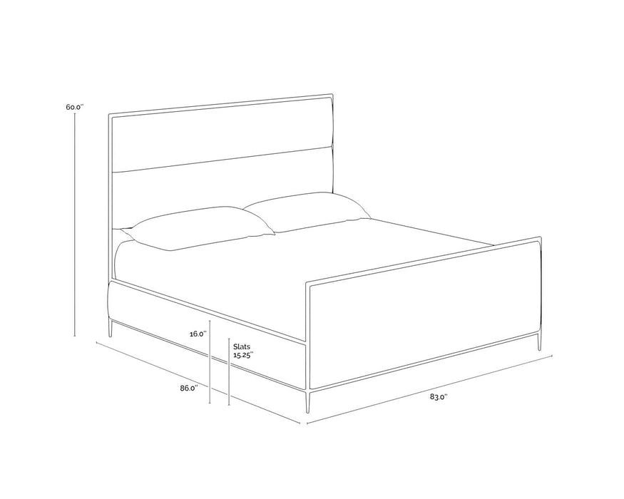 Yasmine Bed - King - Zenith Alabaster