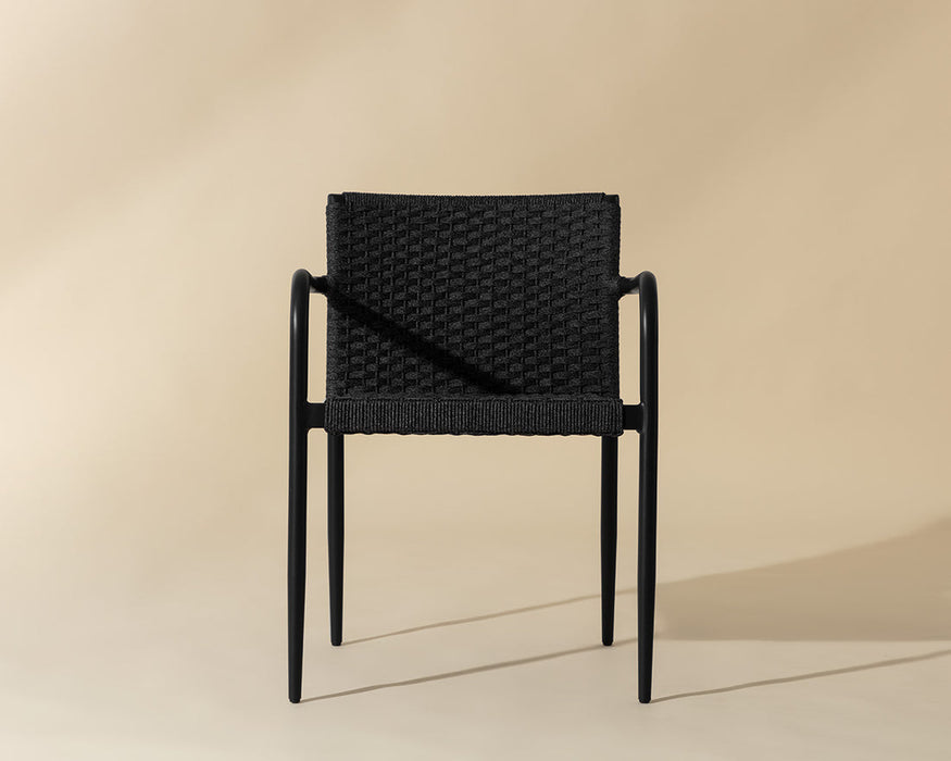 Casella Stackable Dining Armchair - Black - Dark Grey