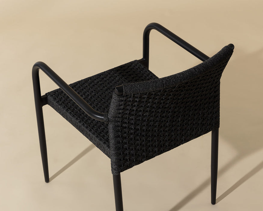Casella Stackable Dining Armchair - Black - Dark Grey