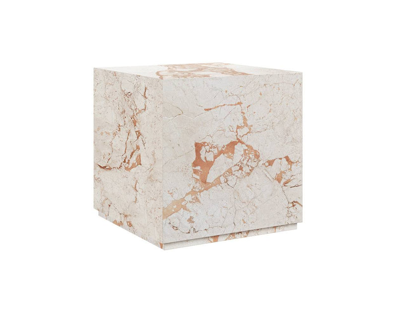 Laros End Table - Cream Breccia