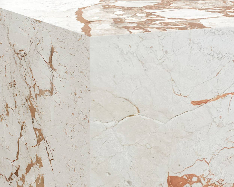 Laros End Table - Cream Breccia