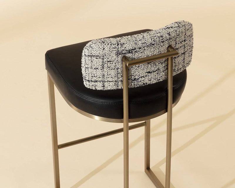 LARISSA COUNTER STOOL - BRAVO BLACK / HALTON BIRCH
