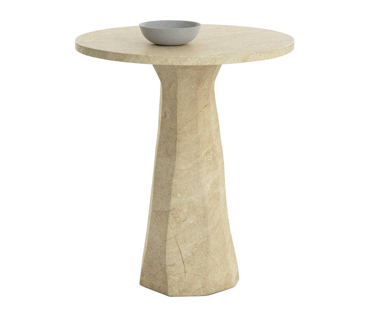 Kliff Bar Table - Travertine Look - 34"
