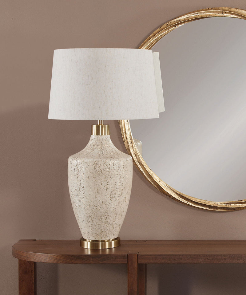 Neecole - Table Lamp - Textured Cream