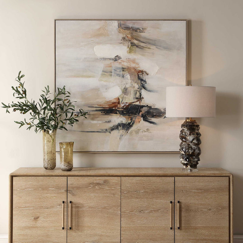 Outburst - Hand Painted Modern Art - Black / Blue / Brown / Gray / Green / Orange / Red / White / Woodtone