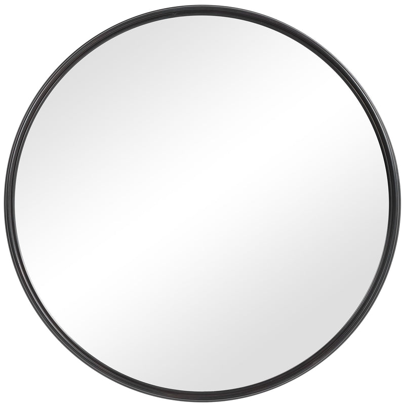 Belham - Round Iron Mirror - Black