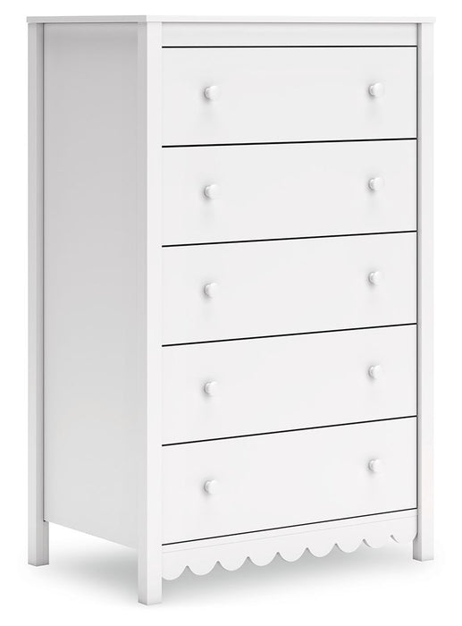 Hallityn - Five Drawer Chest - White