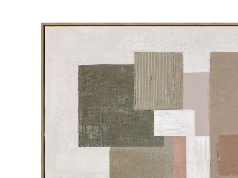 Verdant Structure Framed Canvas - Brown