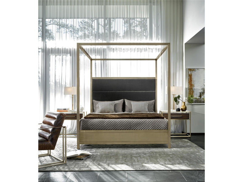 Modern Harlow Canopy Bed Dark Brown