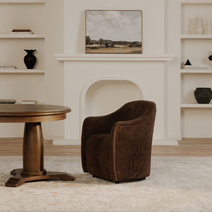 Drava - Rolling Dining Chair - Dark Brown