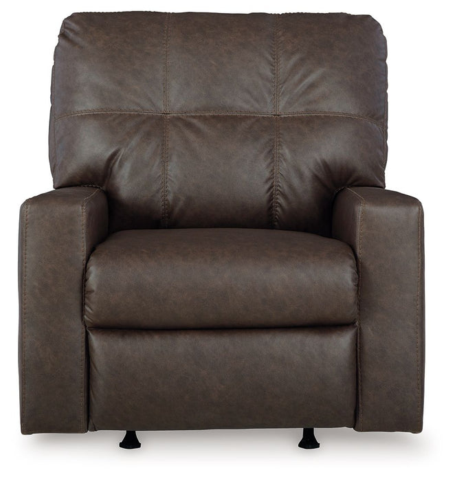 Barlin Mills - Rocker Recliner - Faux Leather - Umber