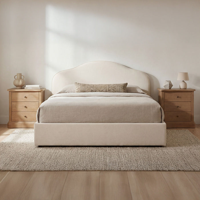 Maggie - Queen Storage Bed - Cream
