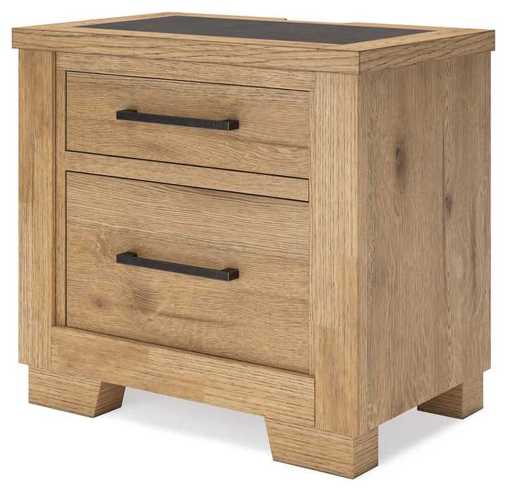 Galliden - Two Drawer Night Stand - Light Brown