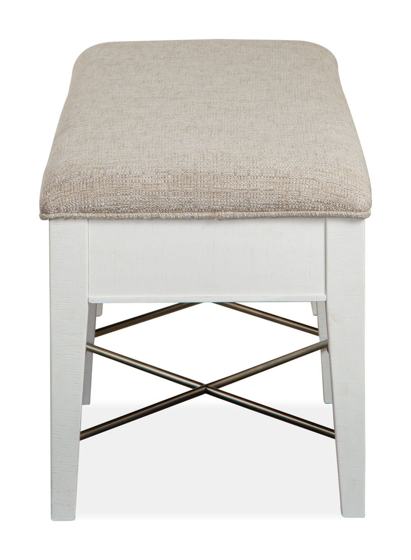 Heron Cove - Bench With Upholstered Seat - Chalk White