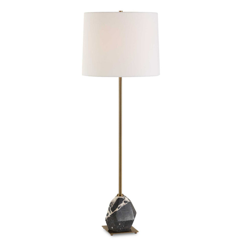 Rowland - Panda Marble Buffet Lamp - Black / Brass