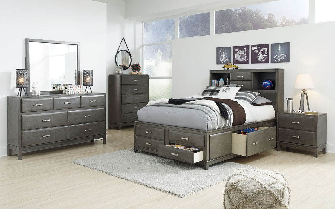 Caitbrook Gray Storage Bed With 8 Drawers - Full