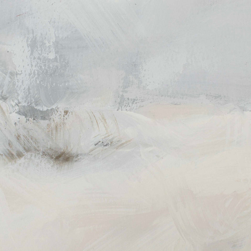 Simple Serenity - Framed Abstract Art - White / Light Blue