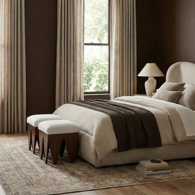 Altair - Fabric Bench - Dark Brown Base