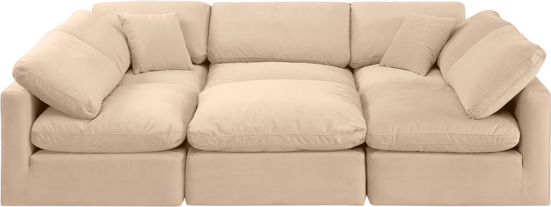 Indulge - Velvet 6 Piece Modular Sectional