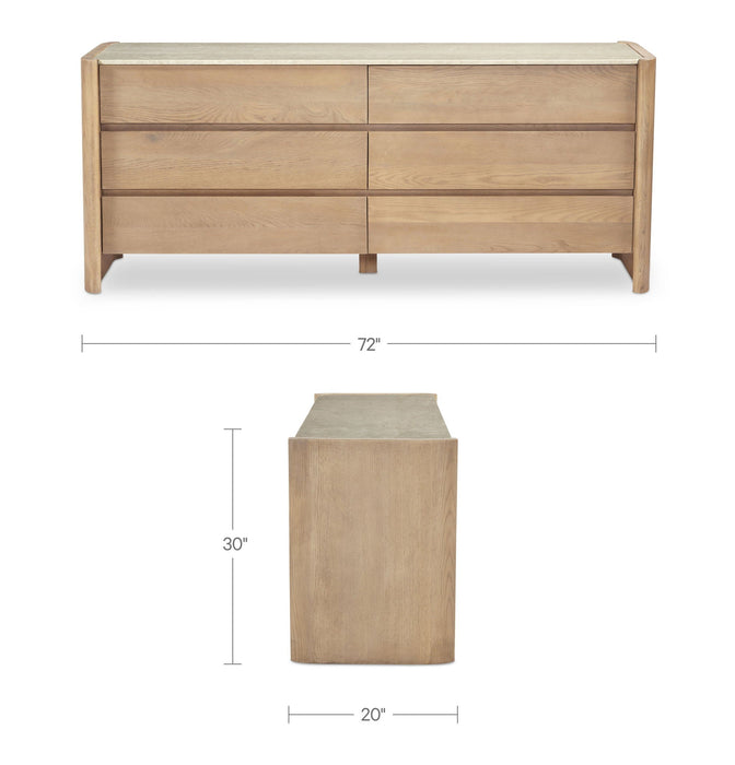 Lane - 6 Drawer Dresser - Natural