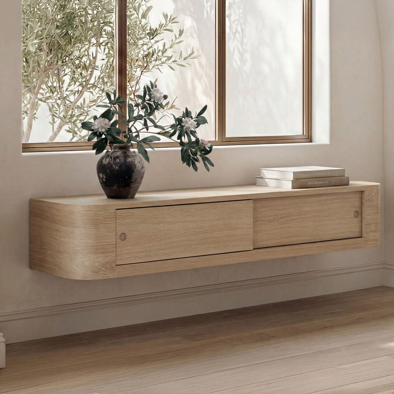 Round - Off Floating Console Table - Natural