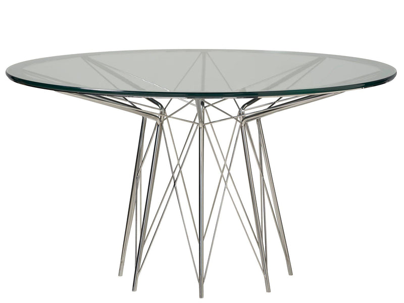 Modern Axel Round Dining Table Pearl Silver