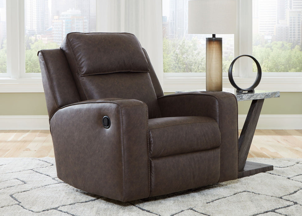 Lavenhorne - Rocker Recliner - Faux Leather - Granite