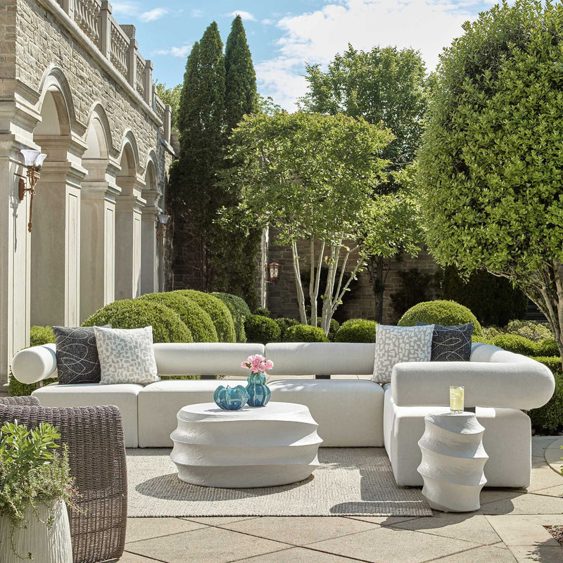 Bolster Back - Armless Outdoor Sofa - White