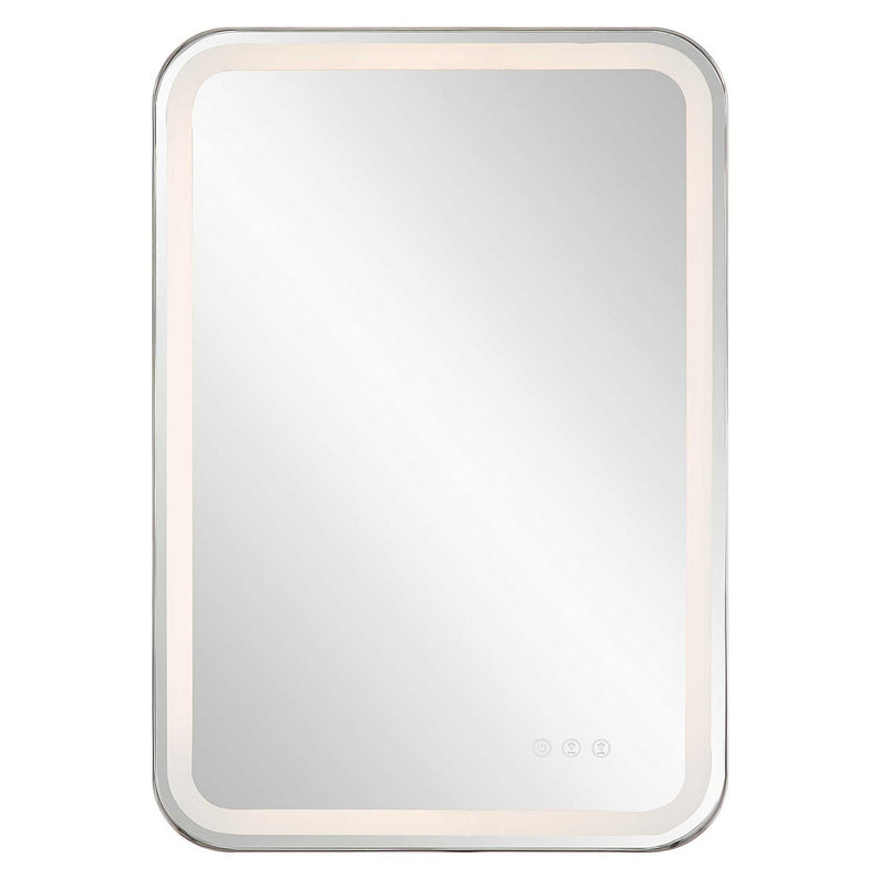 Crofton - Lighted Nickel Vanity Mirror - Gray