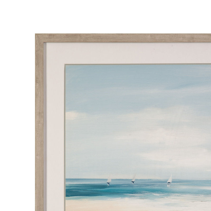 Beach Path Framed Print - Blue
