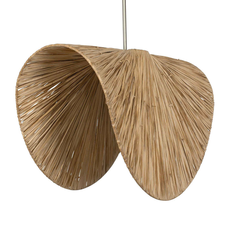 Bend - 1 Light Raffia Pendant - Light Brown