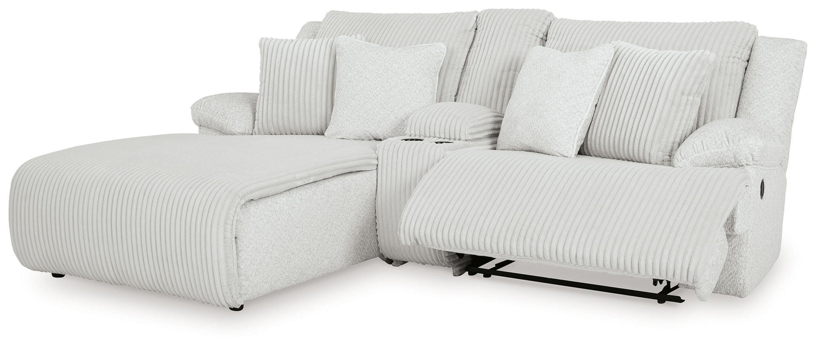 Top Tier - 3-Piece Reclining Sectional Sofa Laf Press Back Chaise - Fabric - Alloy